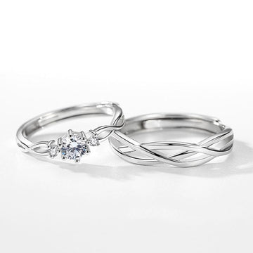 Round Cut Open Couple Rings