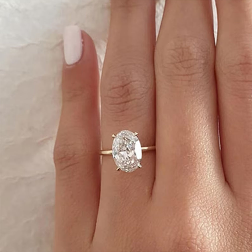 Handmade Oval Cut Solitaire Engagement Ring