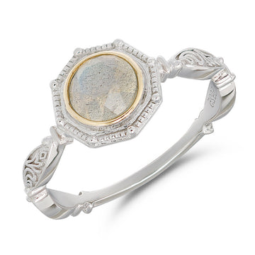 Dunli Jewelry Labradorite Ring New 925 Sterling Silver Gold-plated Artistic Retro Niche Fashion European and American Ring