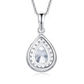 1.25ct Pear Cut 925 Sterling Silver Pendant Necklace - jolics