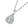 1.25ct Pear Cut 925 Sterling Silver Pendant Necklace - jolics