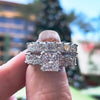 2 CT Princess Cut Sterling Silver Ring With Princess Cut Band - jolics
