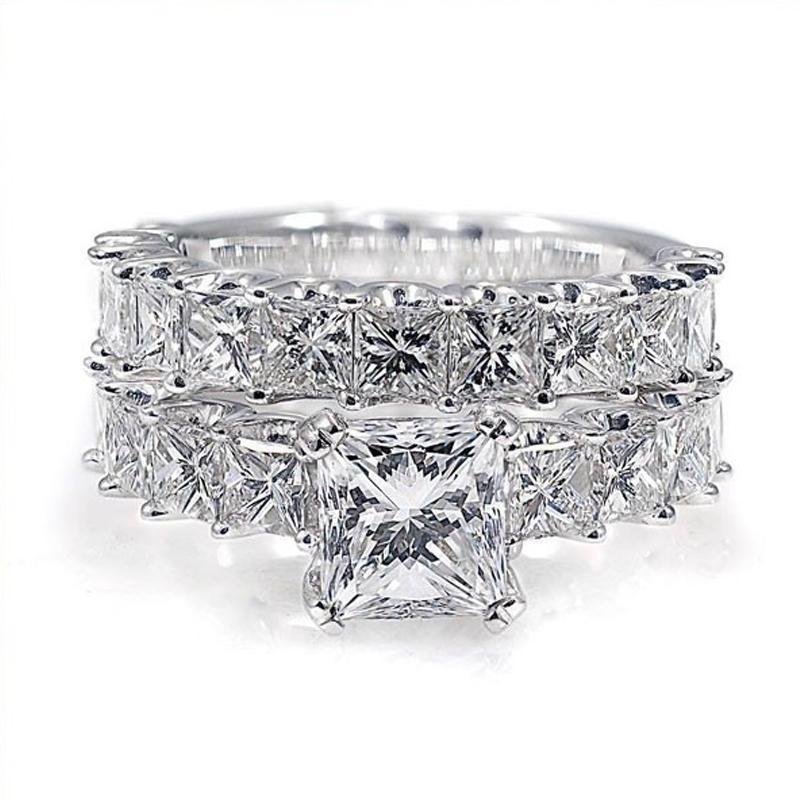 Lillett Crown Bridal Set Engagement Ring Band Plated Women Ginger Lyne  Collection - Walmart.com
