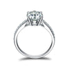 2.0CT Classic Round Cut Ring with Accents - jolics
