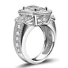 2.4CT Emerald Cut Three Stone 925 Sterling Silver Classic Engagement Ring - jolics