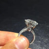 5.5 CT Round Cut Triple Row Stone Split Sterling Silver Engagement Ring - jolics