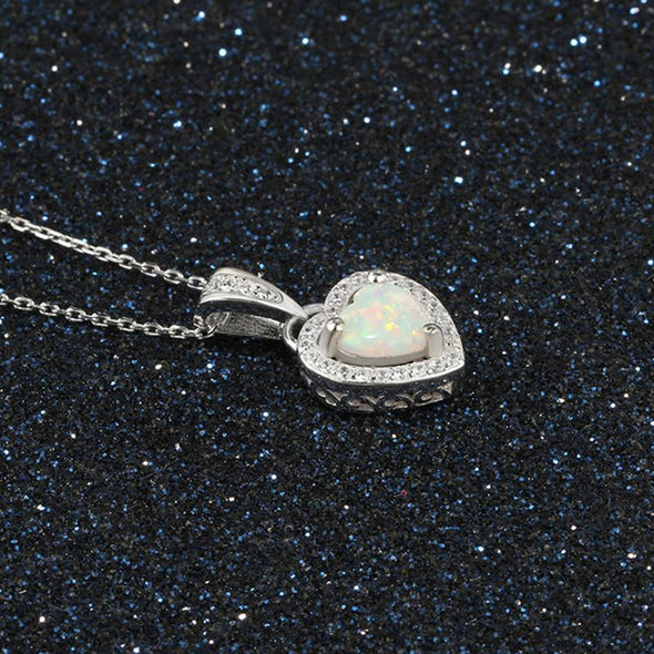 Opal Heart Pendant Necklace - jewel-inside
