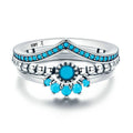 Bohemia Curved Set With Blue Stone - jewel-inside