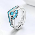 Bohemia Curved Set With Blue Stone - jewel-inside