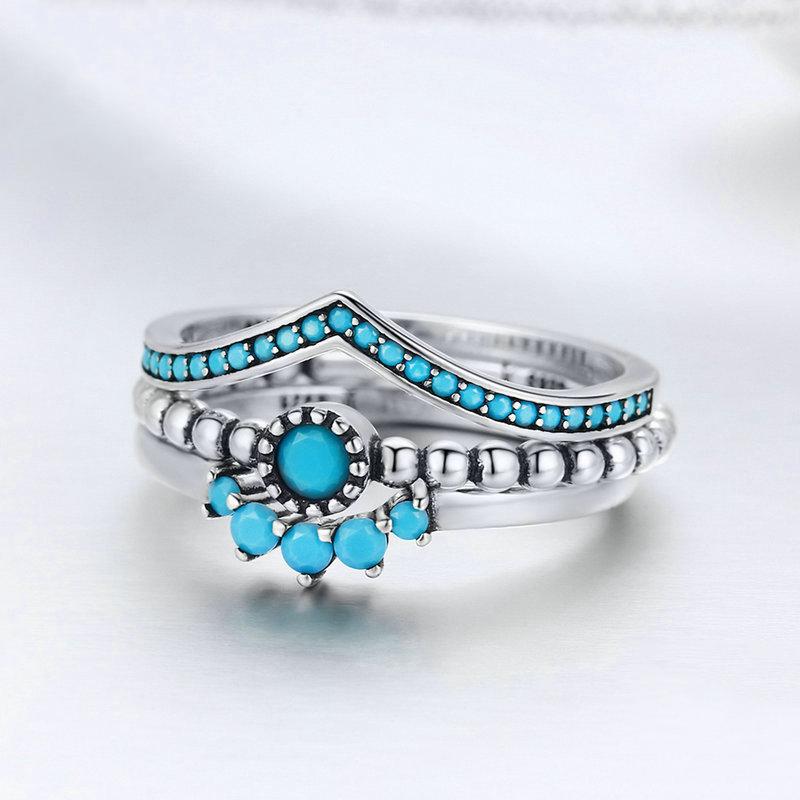 Bohemia Curved Set With Blue Stone - jewel-inside