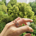 Fashion Rose Gold 3pc Ring Set - jewel-inside