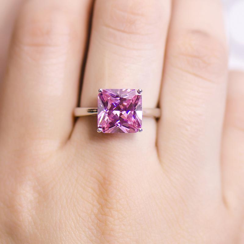 6.0 CT Princess Cut Pink Stone Ring - jolics