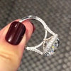 Jolics Handmade Cushion Cut  925 Sterling Silver Engagement Ring