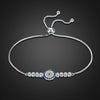 925 Sterling Silver Blue Eye Turkish Bracelet With Gemstone - jolics