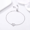 925 Sterling Silver Racing Heart Beaded Chain Bracelet - jolics