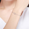 925 Sterling Silver Racing Heart Beaded Chain Bracelet - jolics