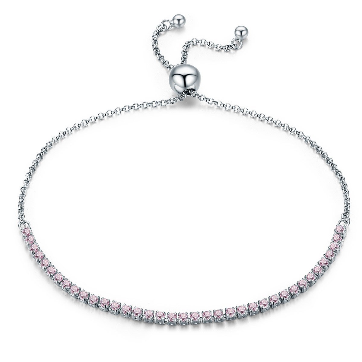 Pandora Sparkling Slider Tennis Bolo Bracelet, Rose Gold-Plated, 10 in