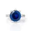 Jolics Handmade 8.0 CT Round Sapphire Blue Silver Ring