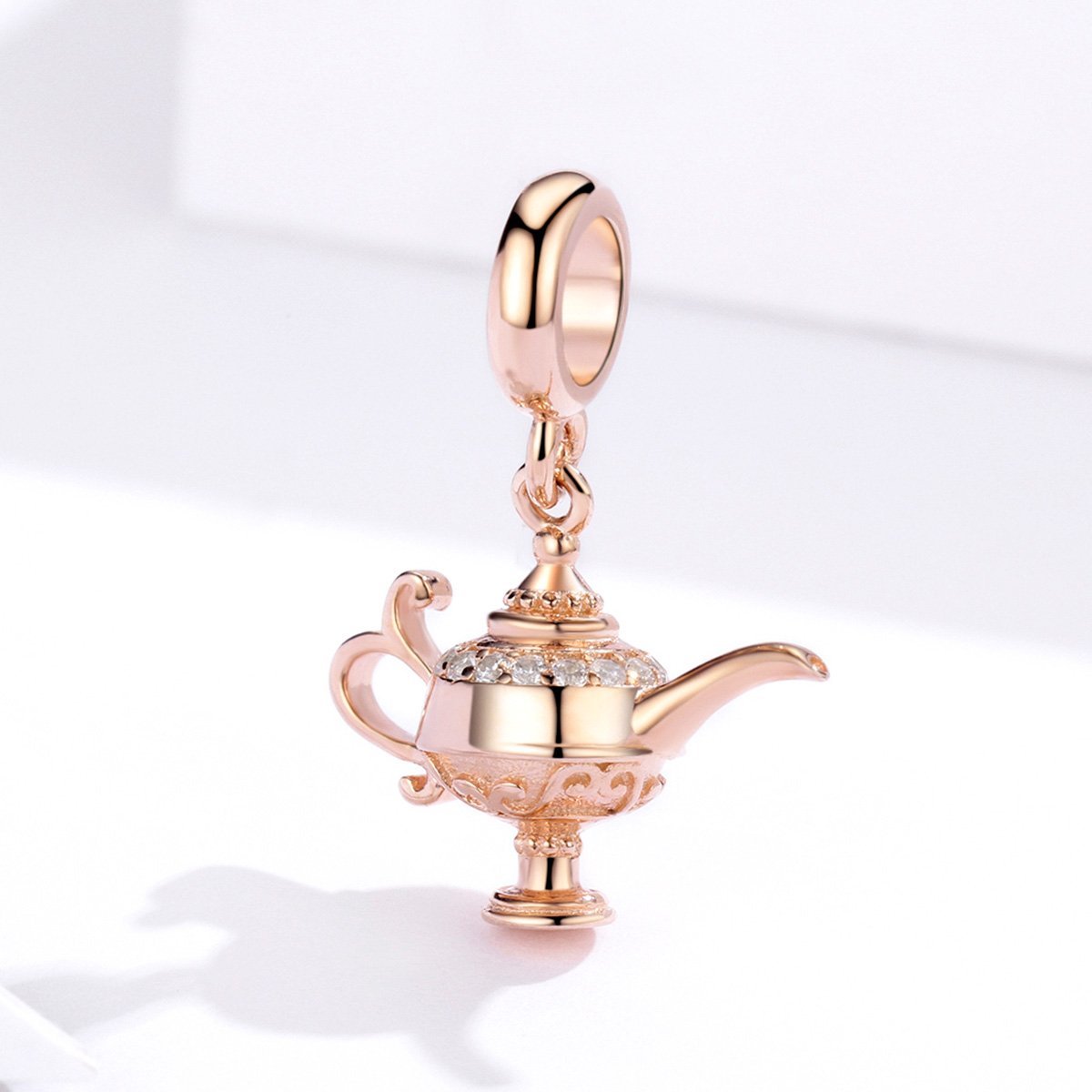 Aladdin's Lamp 925 Sterling Silver Dangle Charm - jolics