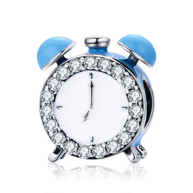 Alarm Clock 925 Sterling Silver Charm - jolics