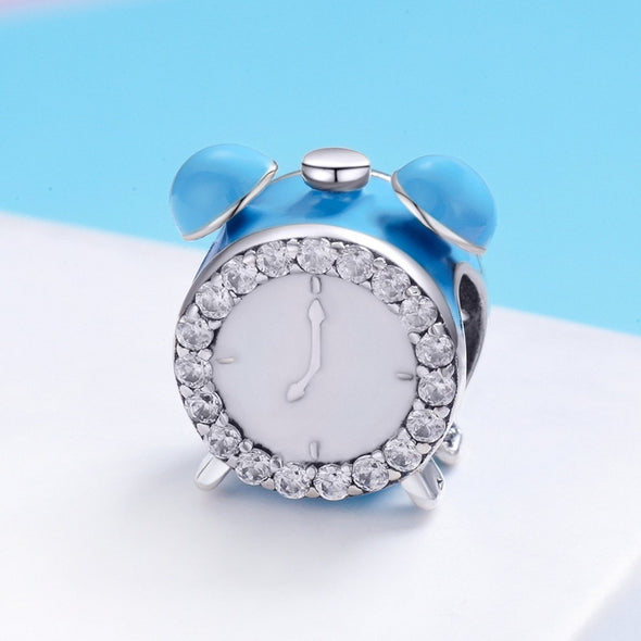 Alarm Clock 925 Sterling Silver Charm - jolics