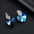 Aquamarine Blue Heart Cut Earrings - jolics