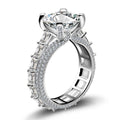 Asscher Cut 925 Sterling Silver Classic Engagement Ring - jolics