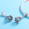 Badminton Heart 925 Sterling Silver Dangle Charm - jolics