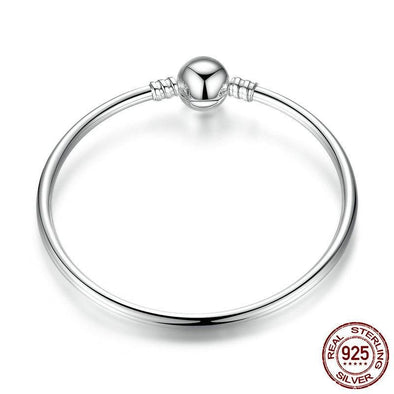 Basic 925 Sterling Silver Bangle Bracelet - jolics