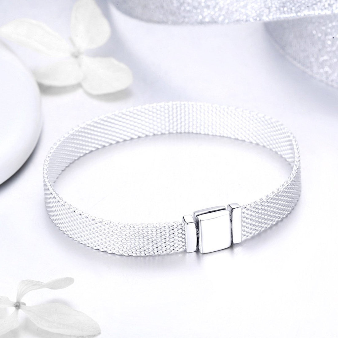 Basic 925 Sterling Silver Mesh Bracelet - jolics