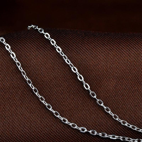 Basic Sterling Silver Gliding Rolo Cable Chain Necklace - jolics