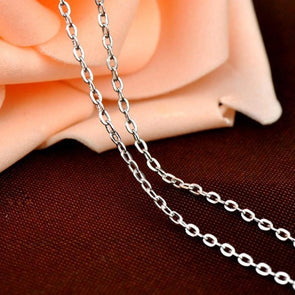 Basic Sterling Silver Gliding Rolo Cable Chain Necklace - jolics