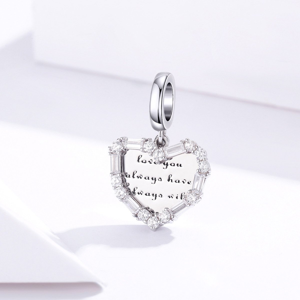 Beautiful Heart 925 Sterling Silver Dangle Charm - jolics