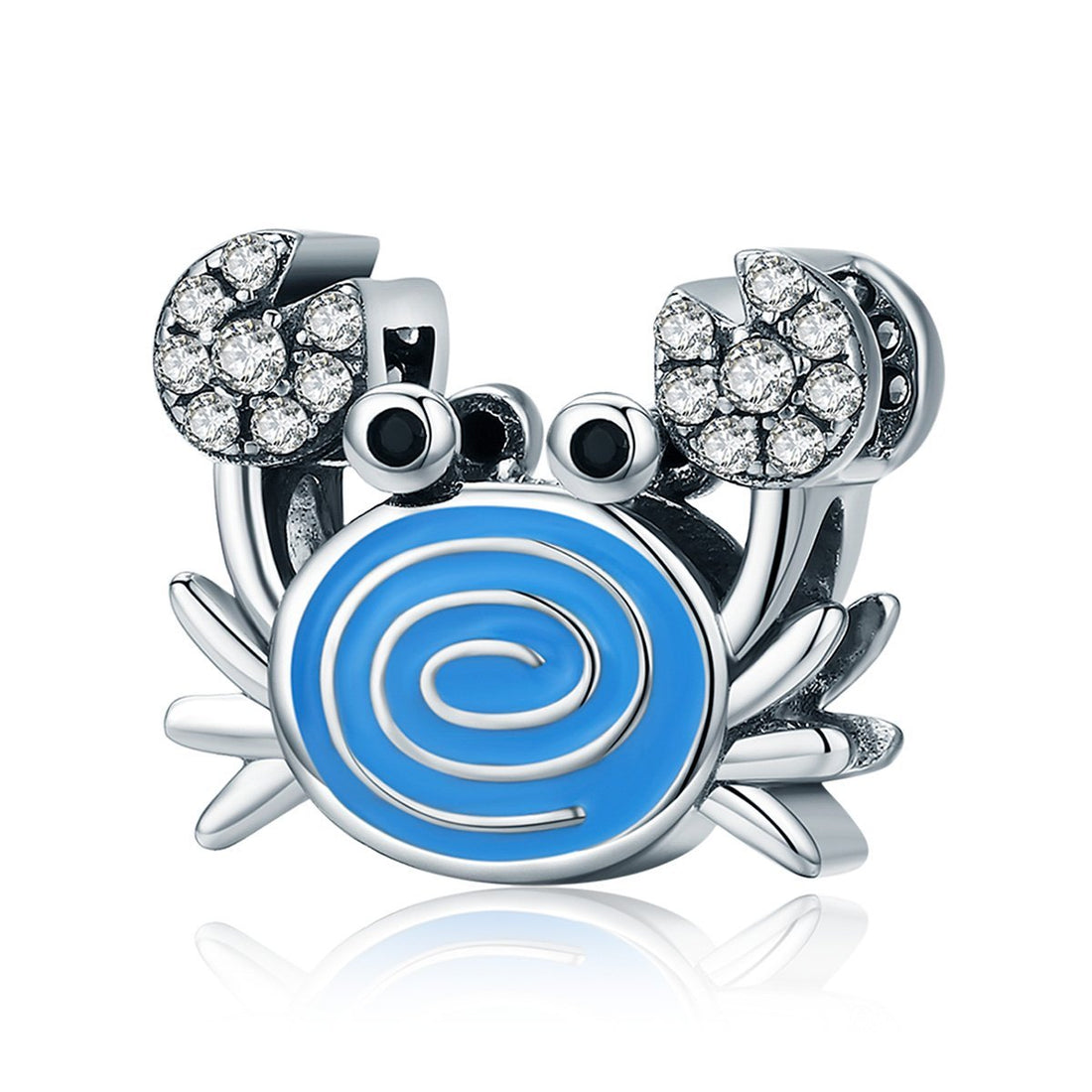 Blue Crab 925 Sterling Silver Bead Charm - jolics