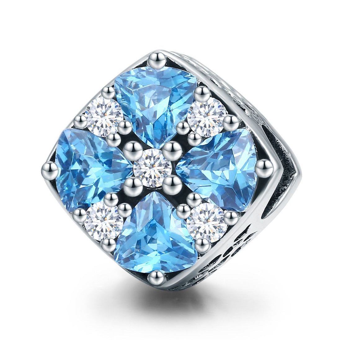 Blue Flower 925 Sterling Silver Charm - jolics