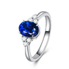 Blue Oval Cut 925 Sterling Silver Ring - jolics
