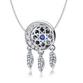 Blue Stone Dreamcatcher 925 Sterling Silver Charm - jolics