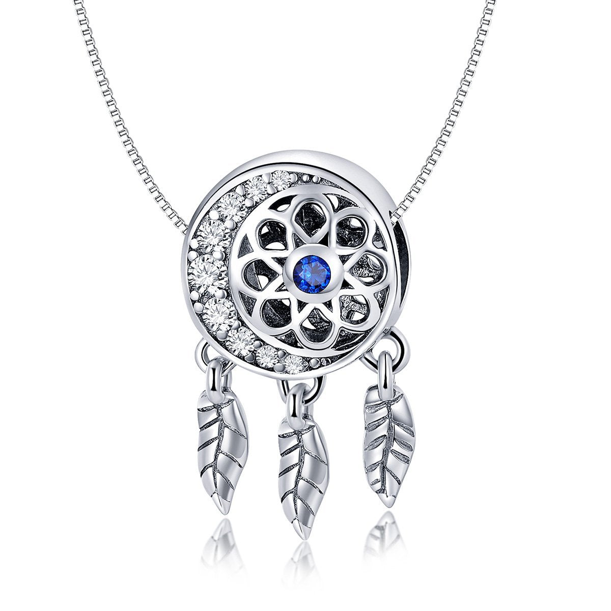 Blue Stone Dreamcatcher 925 Sterling Silver Charm - jolics