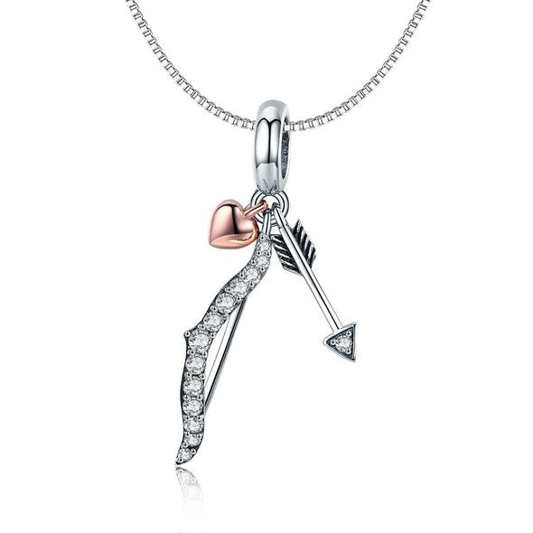 Bow and Arrow 925 Sterling Silver Dangle Charm - jolics
