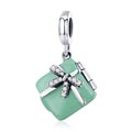 Bowknot Gift Box 925 Sterling Silver Dangle Charm - jolics