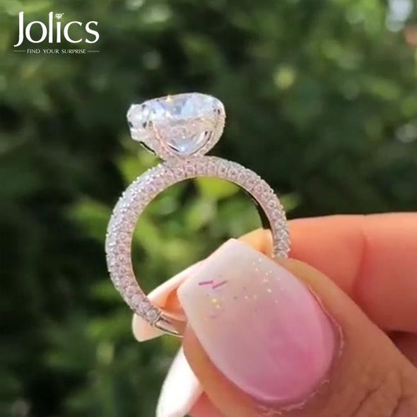 Brilliant Jolics Handmade 1.68 CT Sterling Silver Engagement Ring - jolics