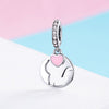 Cat with Heart 925 Sterling Silver Dangle Charm - jolics