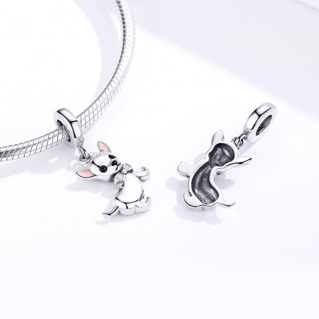 Chihuahua Dog 925 Sterling Silver Dangle Charm - jolics