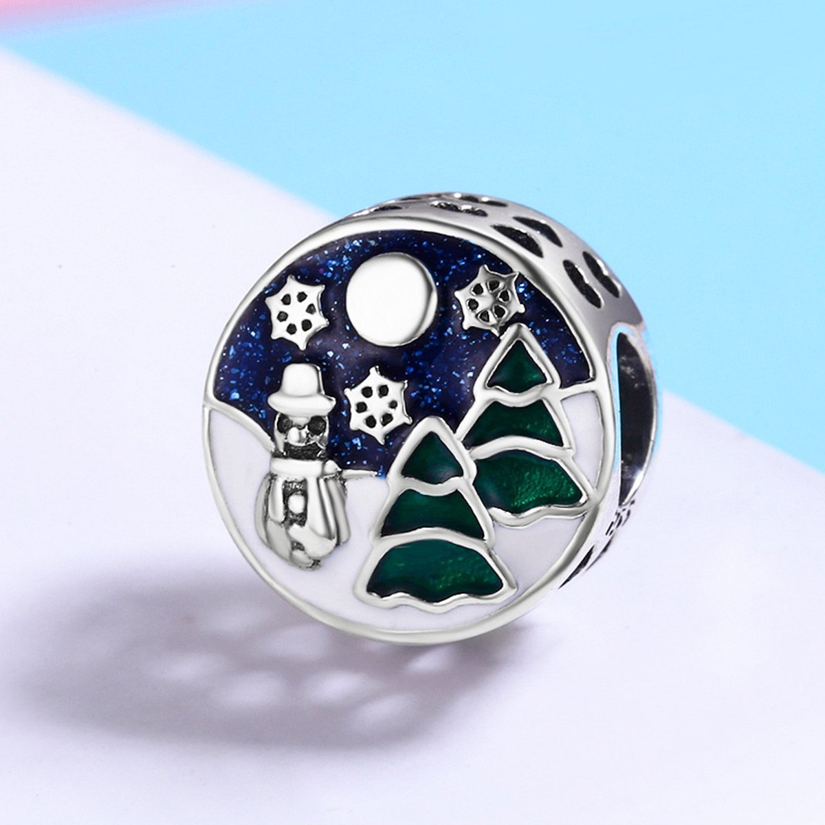 Christmas Eve 925 Sterling Silver Bead Charm - jolics