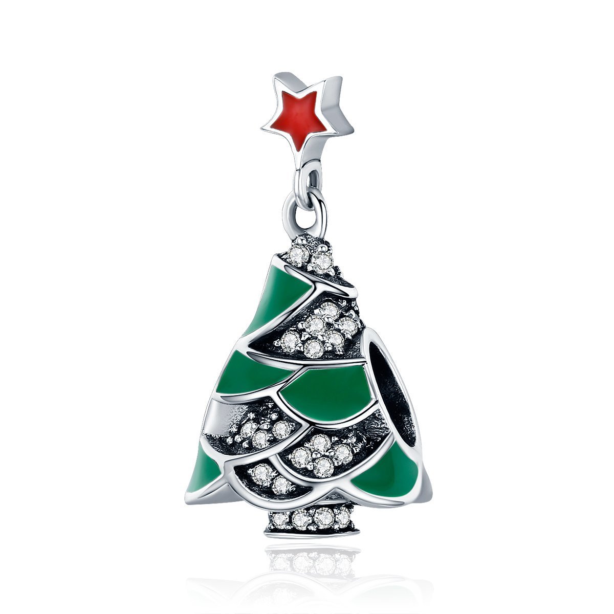 Christmas Tree 925 Sterling Silver Charm - jolics