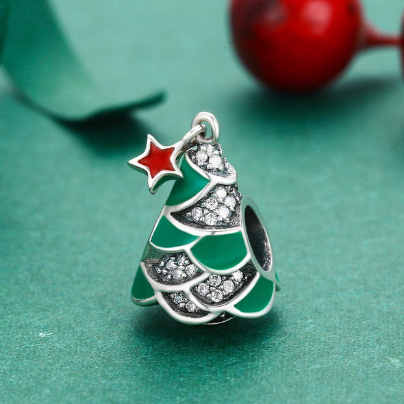 Christmas Tree 925 Sterling Silver Charm - jolics