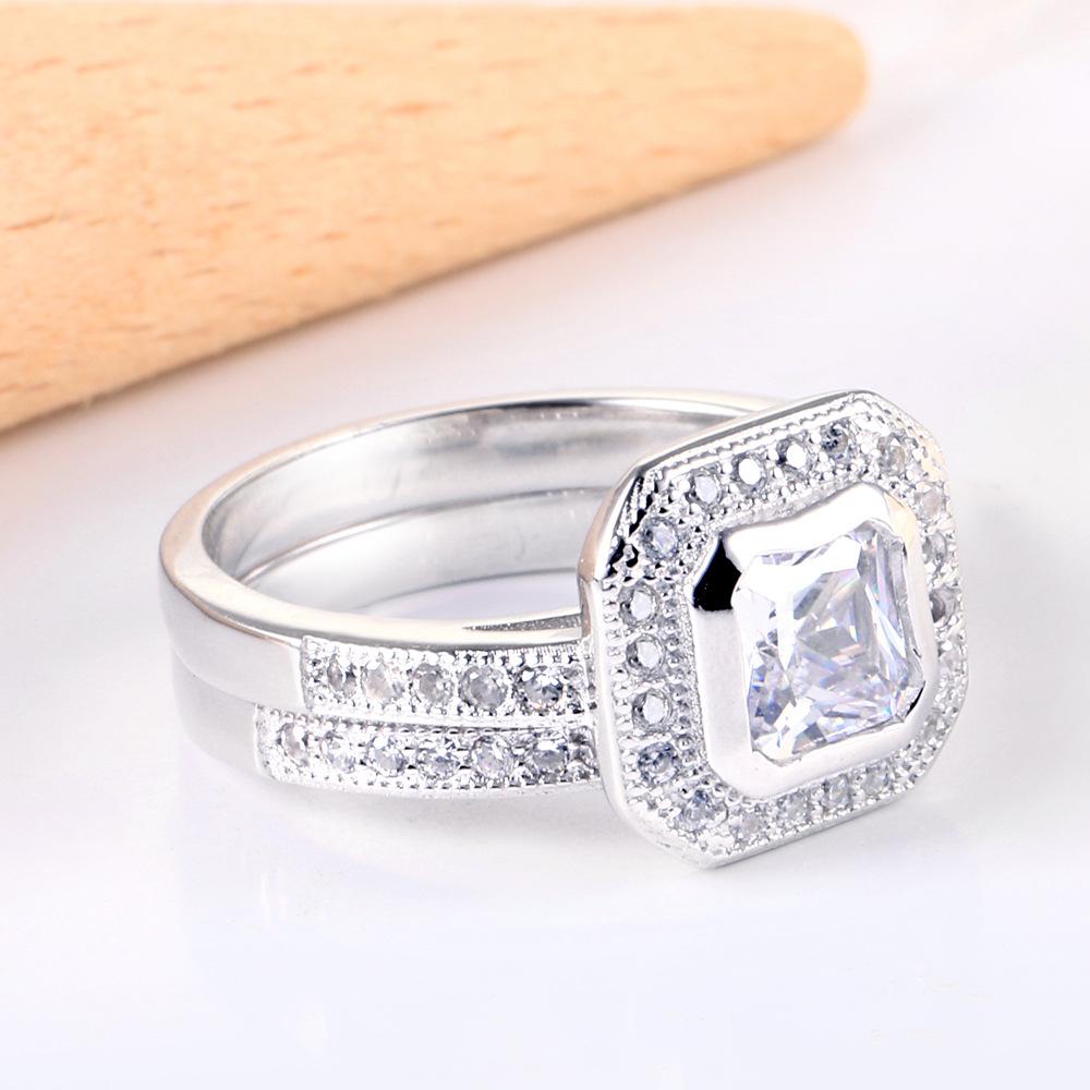 Classic 2PCS 925 Sterling Silver Ring Set - jolics