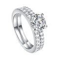 Classic 925 Sterling Silver Wedding Ring Set - jolics