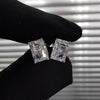 Classic Princess Cut Sterling Silver Stud Earrings - jolics