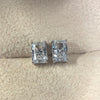 Classic Princess Cut Sterling Silver Stud Earrings - jolics